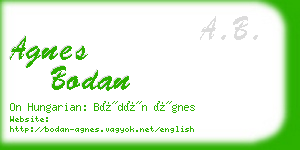agnes bodan business card